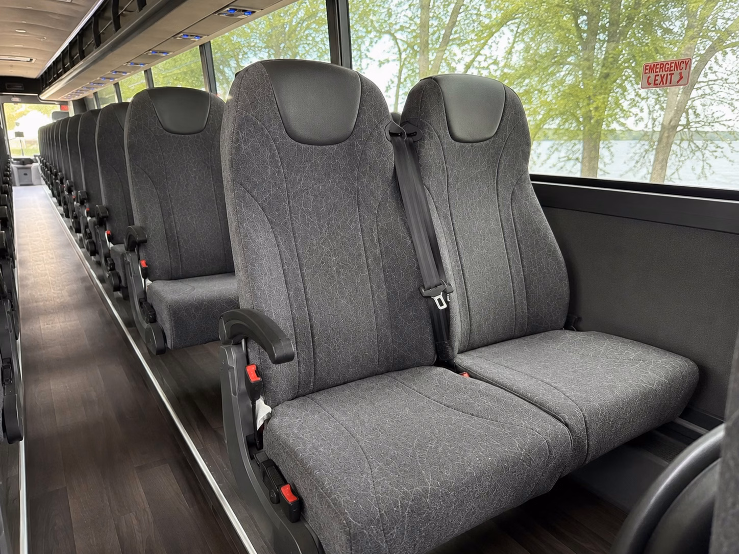 56 passenger charter bus inside