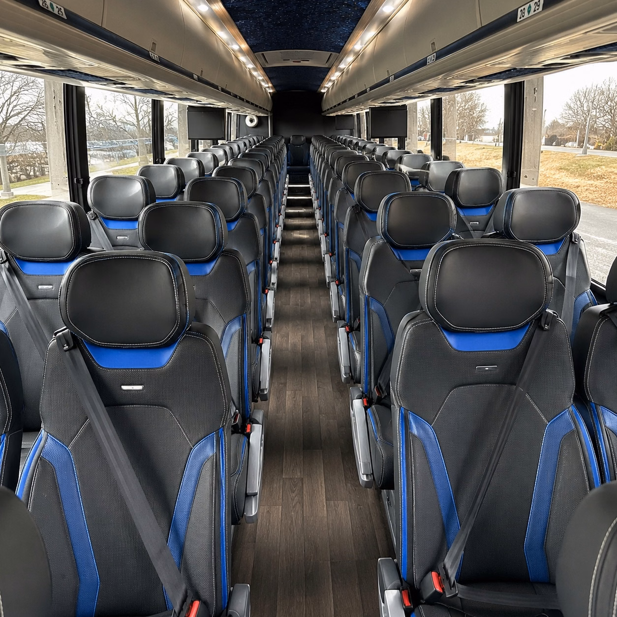 arvada charter bus rental interior